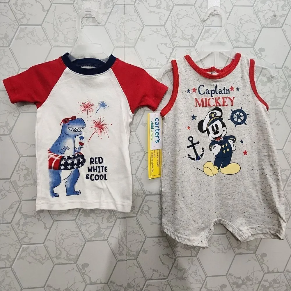 New Baby Boy's 4th of July Patriotic Clothes Bundle,  Size 18 months